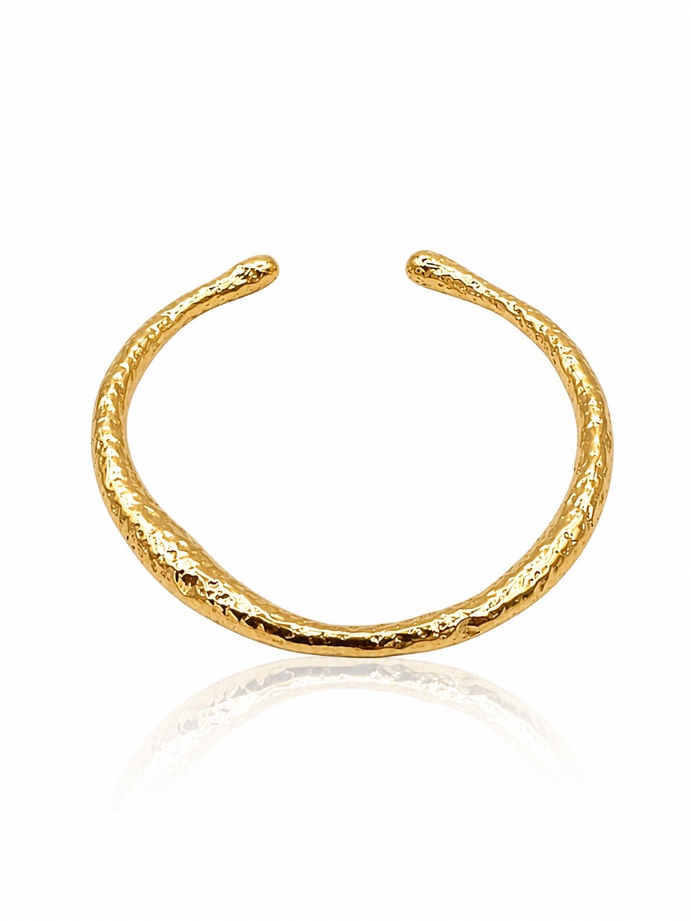 Gold Textured Open Cuff Bracelet